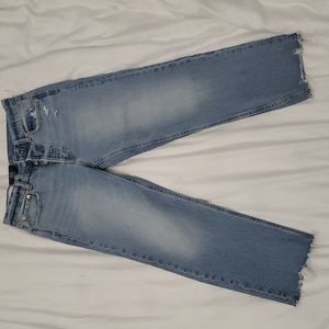 High rise straight light blue jeans size 27